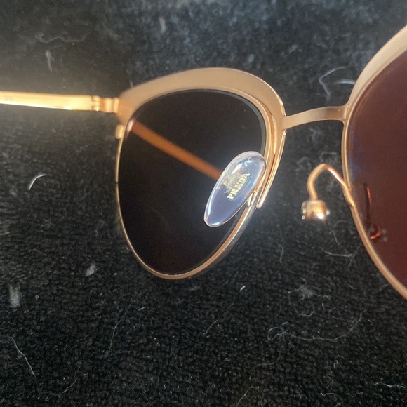 PRADA Rust Red and Gold Cat Eye Sunglasses - Picture 5 of 7